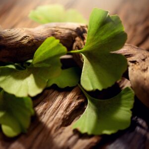 Gingko,Biloba,Tree,Leaf,On,Wooden,Background.,Ginkgo,Fresh,Leaves, Ginkgo Biloba